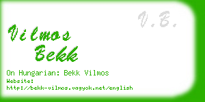 vilmos bekk business card